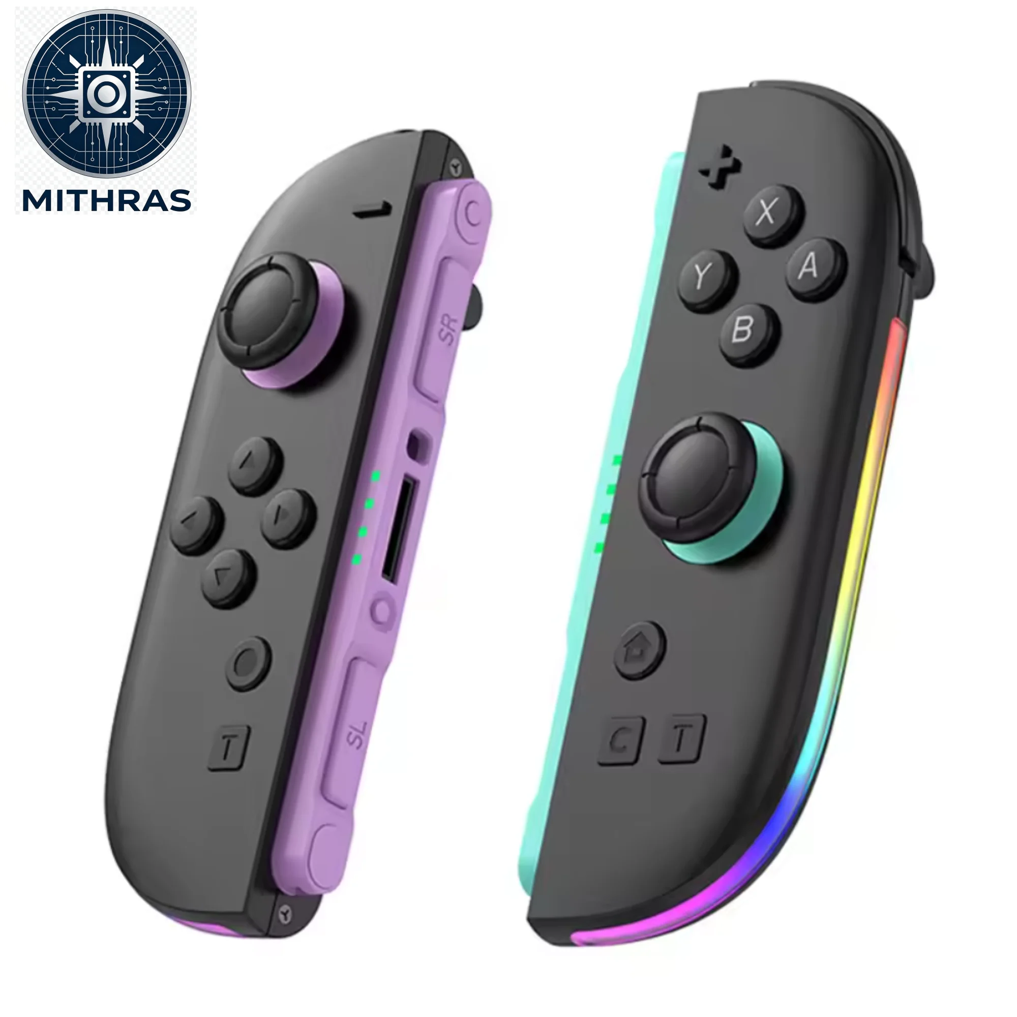 Controlador de Juego Inalámbrico con Luz RGB para Switch 2, Gamepad Magnético Bluetooth con Giroscopio de 9 Ejes, Función de Activación JOY-06 para Joycons de NS2