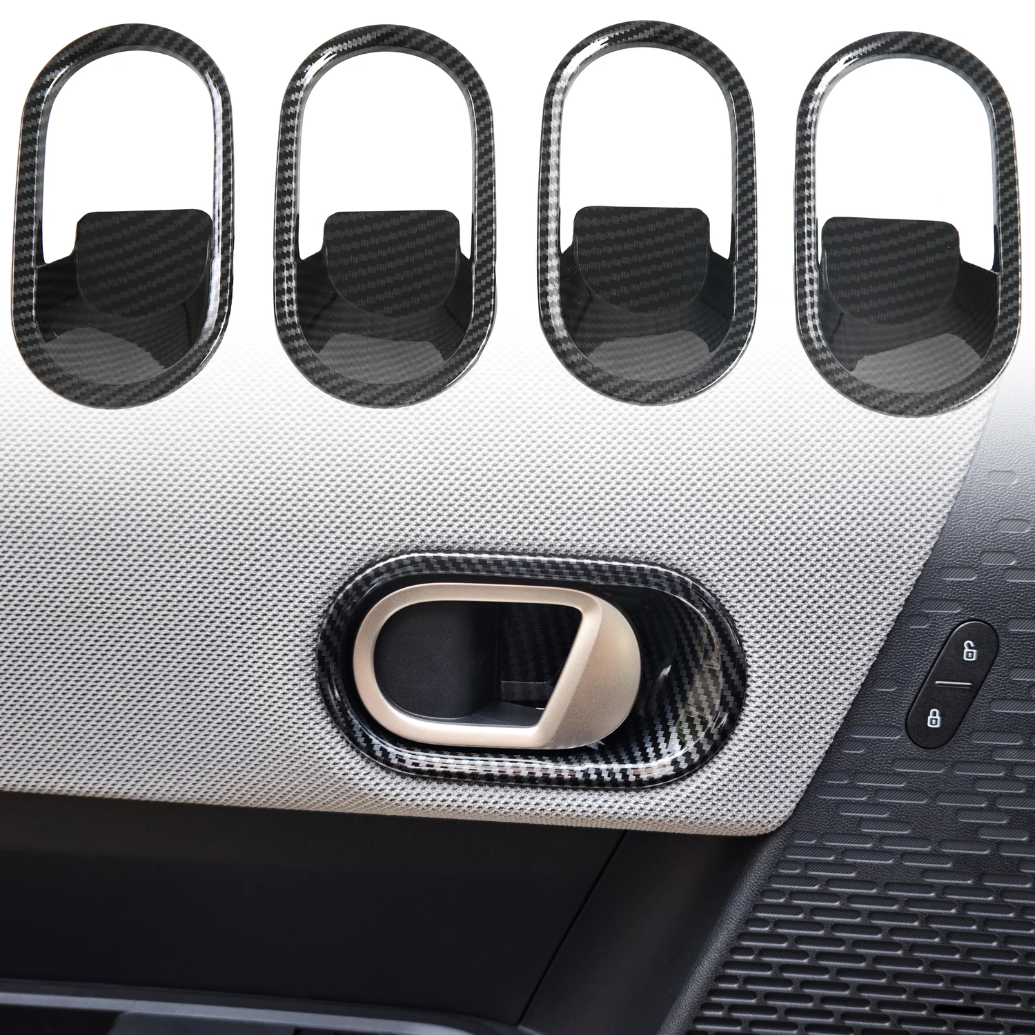 

Для BMW MINI F65 (5 дверей) F66 (3 двери) F67 (кабриолет) 2025 Автомобильные аксессуары ABS Автомобильная дверная ручка Чаша Наклейка Накладки 4 шт.