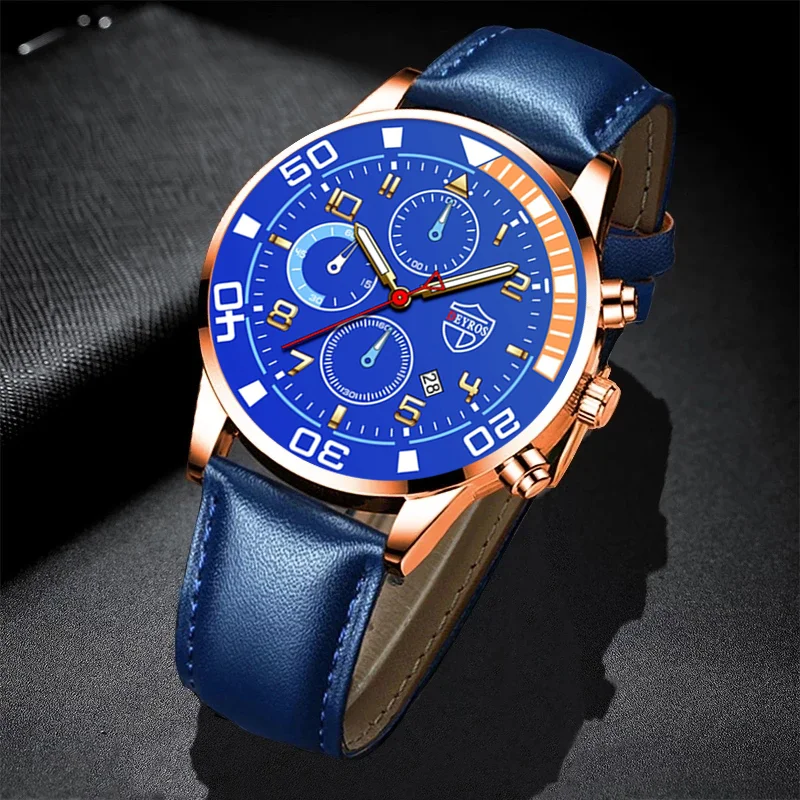 2022 Fashion Mens Stainless Steel Watches Luxury Men Sports Quartz Wrist Watch Male Business Casual Leather Watch re