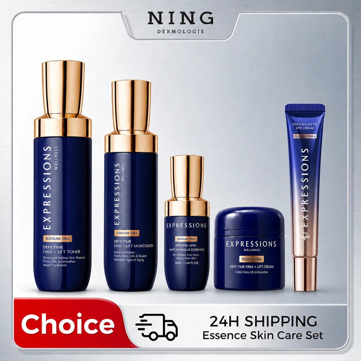 Pdrn Collagen Anti-Aging Skincare Set - Toner, Serum, Moisturizer, Face Cream & Eye Cream |   Hydrating, Firming, Nourishing & Repairing Face Care Routine for Smooth, Plump & Radiant-Looking Skin