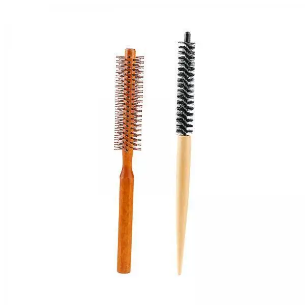 Small Round Wood Hair Brush Curling Roller Comb Blow Dry Professional Hair Styler for Hairdresser Salon Tools