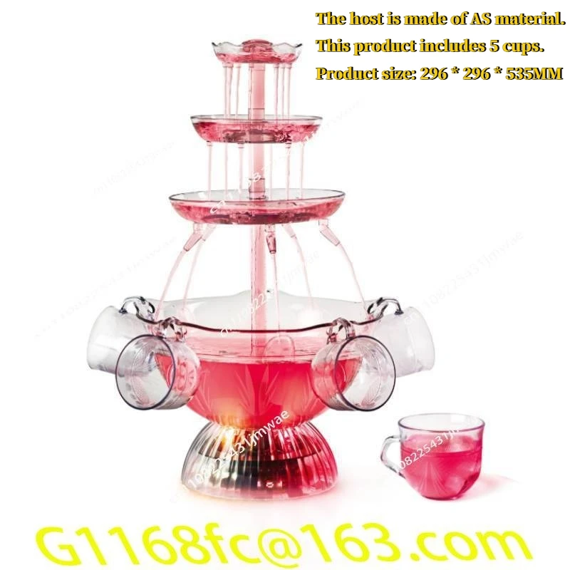 5 Glasses of Red Wine Fountain, Can Be Used for Reception, Party Beauty Plug