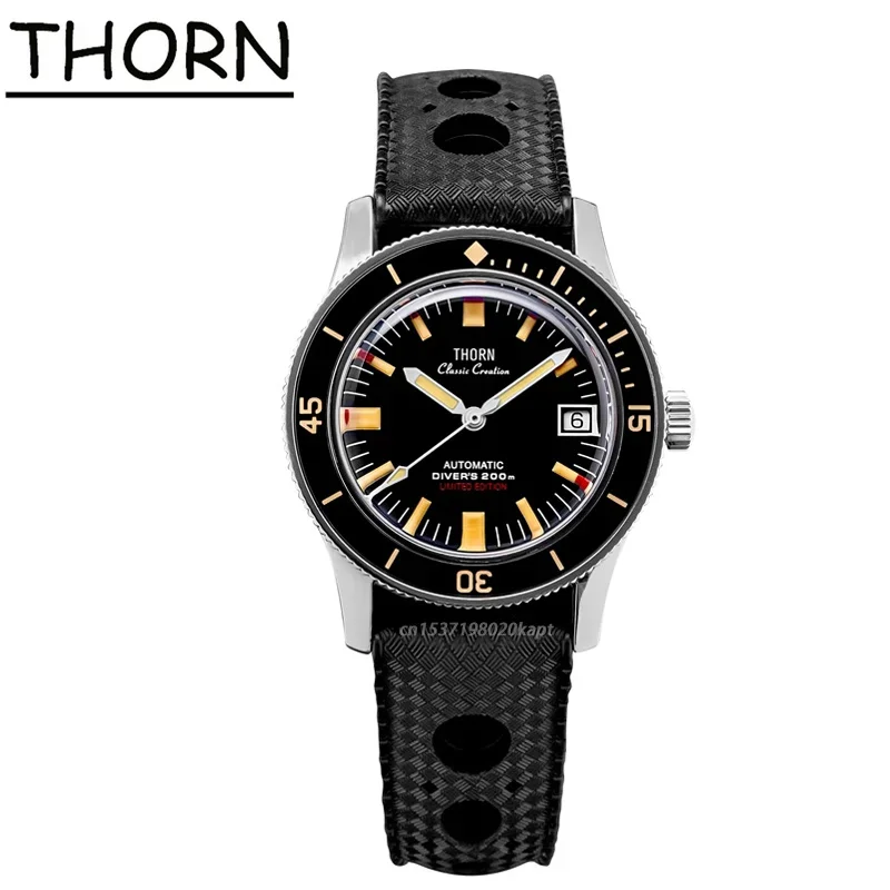 Thorn T006 Luxury Watch Titanium Case PT5000 Movement 20ATM Waterproof Sapphire Glass Night Light 38mm Diving Watches For Man