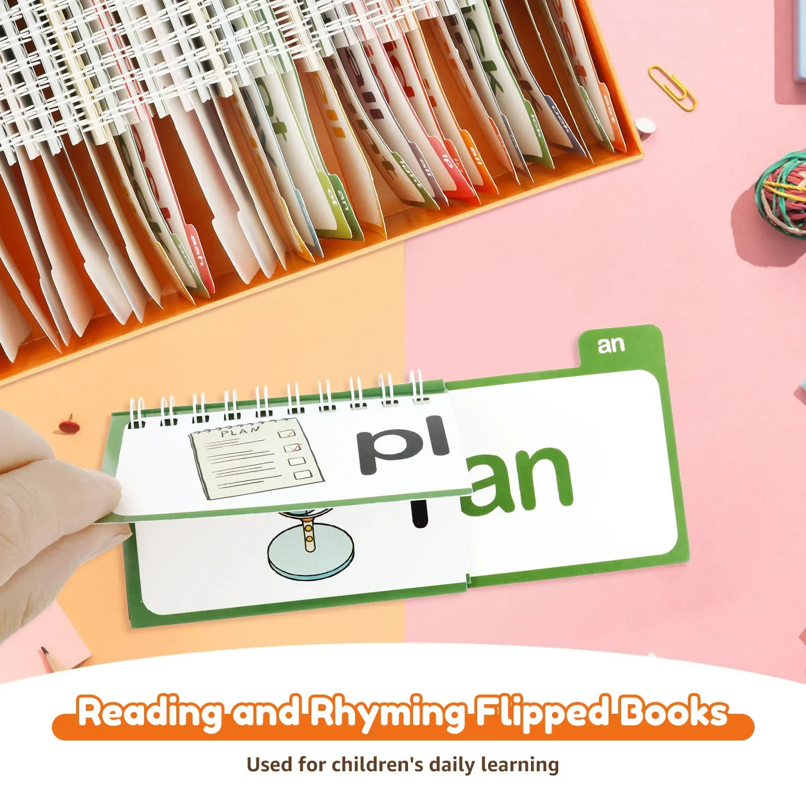 Letter Sounds Flash Card Set Flip Books Word Colorful ABC Vocabulary Flashcard Kit Help Learning Learn to Read Phonics Cards