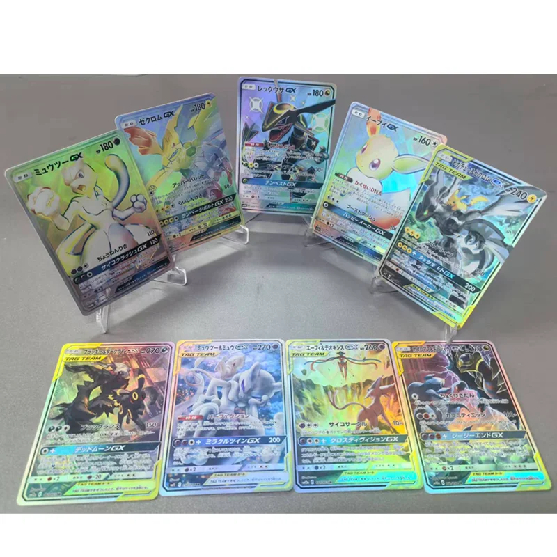 Fai da te serie Pkm giapponese Tag Team Eevee Snorlax Arceus Dialga Palkia Charizard Braixen Raichu Pikachu Gx Gioco di carte collezionabili