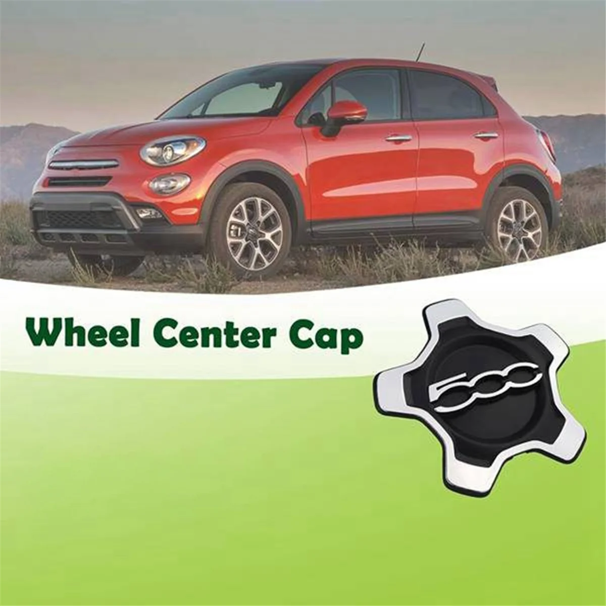 2Pcs Car Wheel Center Cap Cover 6AN69LXHAA 735626312 for Fiat 500X 2016-2022 Dust Cover Car Accessories