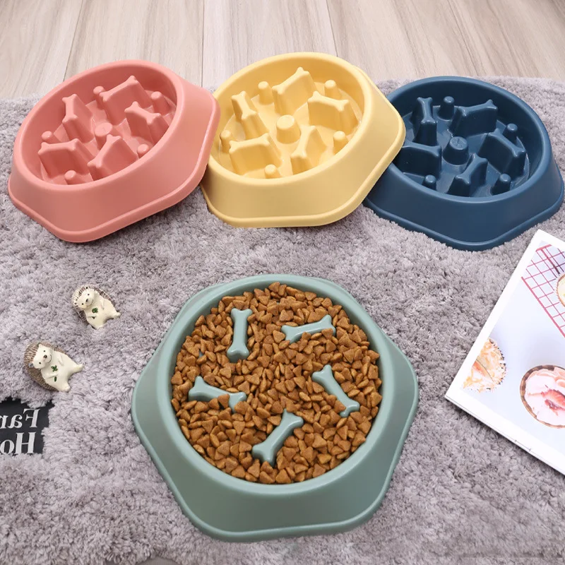 Pet Slow Food Bowl Small Dog Choke-proof Bowl Non-slip Slow Food Feeder Dog Rice Bowl Pet Supplies Available for Cats and Dogs