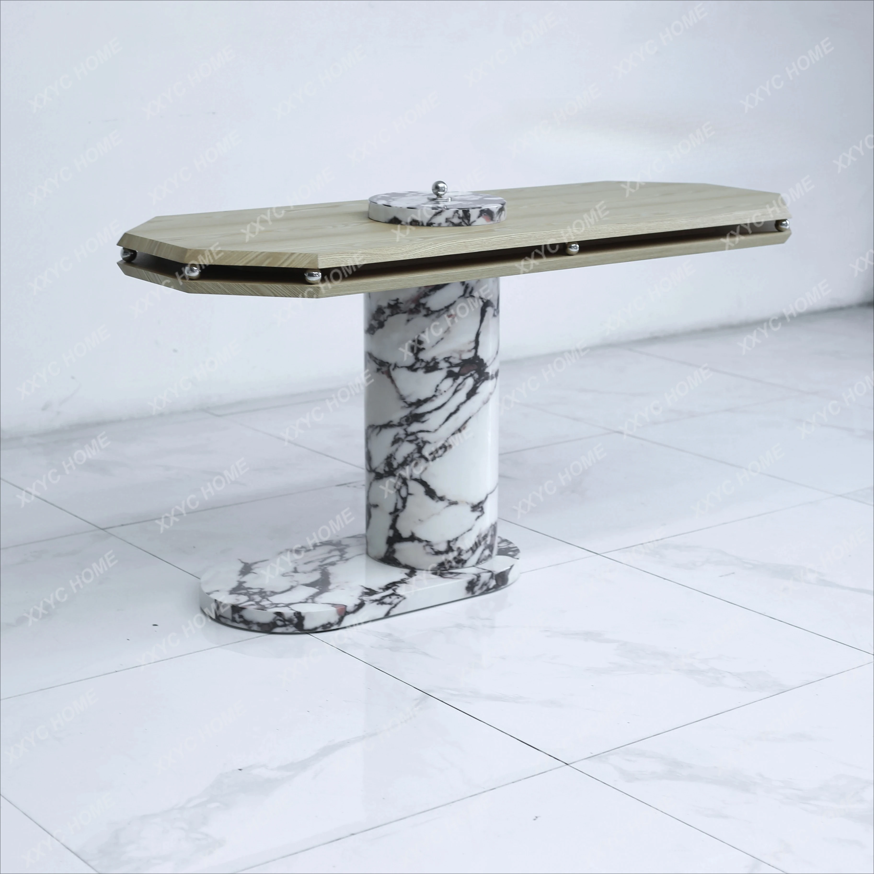 

Lfloating desk premium marble retro dining table solid wood writing table