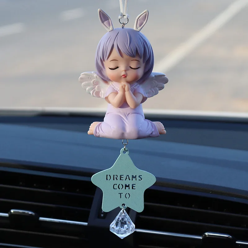 Car Female Pendant Rearview Mirror Angel Goddess Charm Creative Car Pendant Car Interior Decoration Gifts