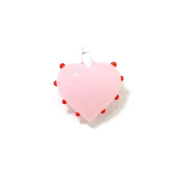 2pcs Custom Tiny Cute Glass Heart Shape Pendant Ornaments Charms Fashion Woman Jewelry for Making DIY Necklace Bracelet Earrings