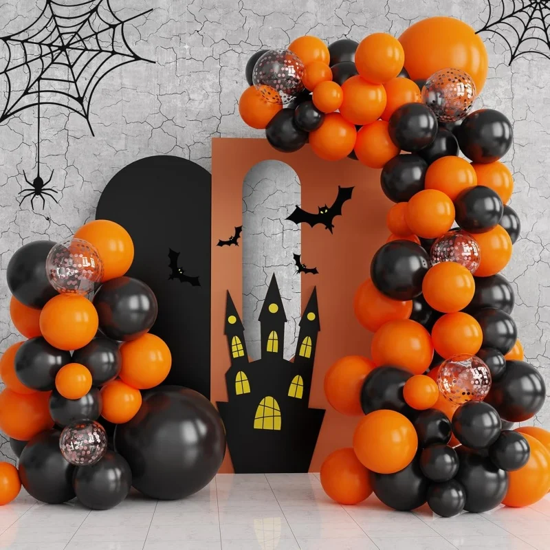 

1 Set Balloon Chain Suit For Halloween Holiday Halloween Mood Party Birthday Pumpkin Ghost Balloon Suit Party Decoration Balloon
