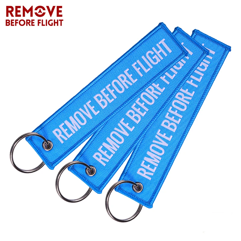 3PCS Colorful Remove Before Flight Keychain Both Sides Woven Aviation Gifts Pendant Tags Keychain For Motorcycles Car