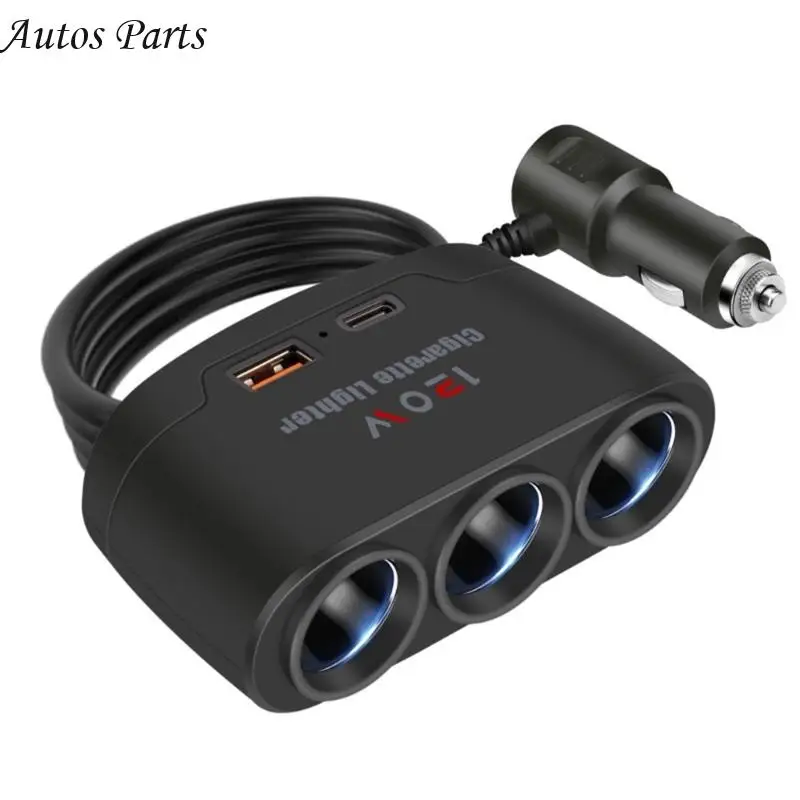 57BA PD + USB Socket 12V 24V Fast Charging Plug Splitter Type C USB Port Phone Power Adapter for Car DVR