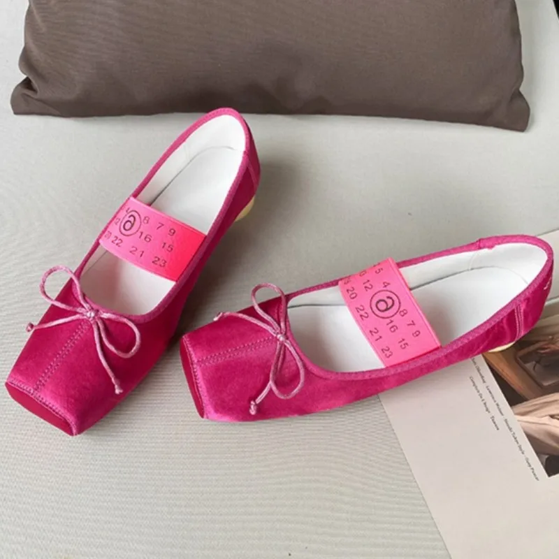 

New Women's Mary Jane Shoes Sweet Style Square Head Low Heels for Woman Fashion Ballet Casual Shoe Designer Shoes Zapatos Mujer