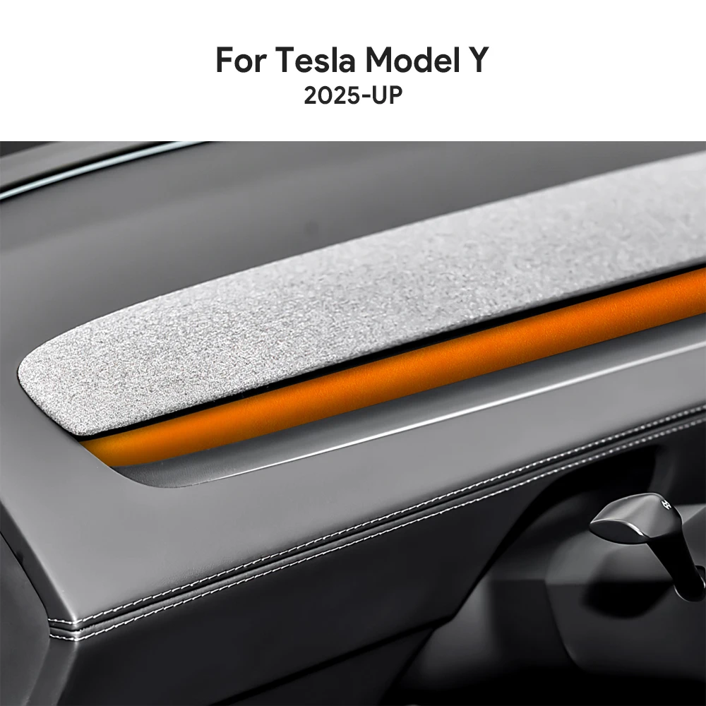 Für Tesla Model Y Juniper Launch 2025 2026 2027 Model 3 Highland 2024-UP Italienische Wildleder-Armaturenbrett-Lüftungsauslass-Zierleiste Aufkleber