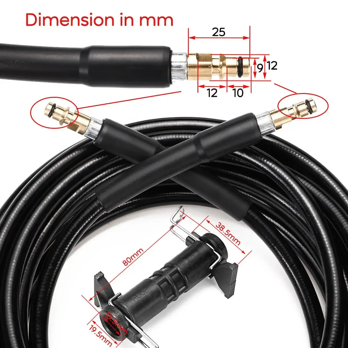 Wąż do myjki ciśnieniowej 40MPa 5800PSI 6/10/15/30M, przewód, przedłużka do mycia samochodu, wąż do czyszczenia wodą