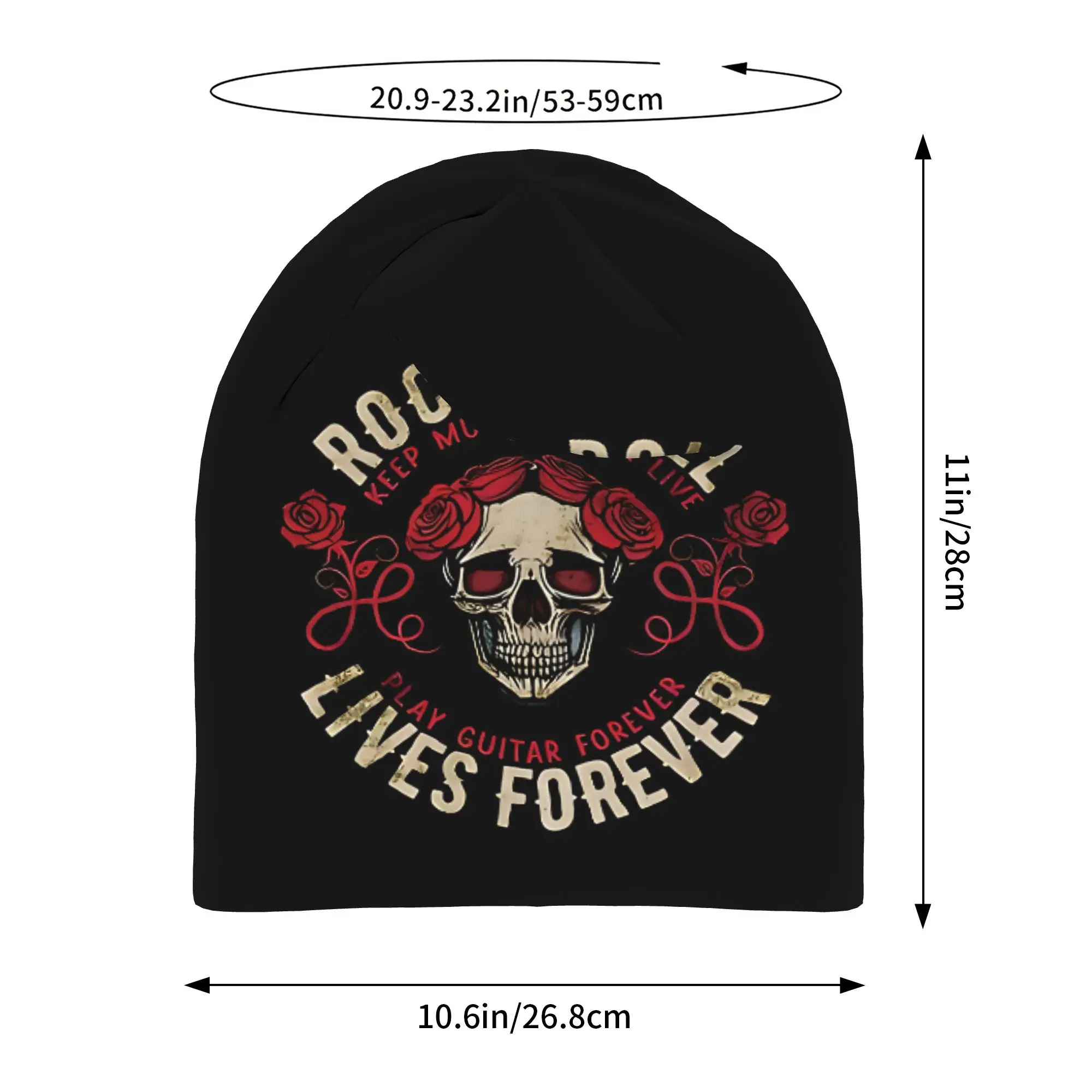 Autumn Rock N Roll Lives Forever Bonnet Homme Outdoor Thin Hat  Skullies Beanies Caps Men Women Creative Hats