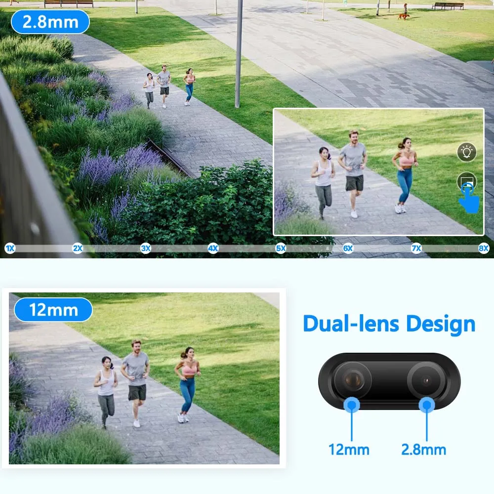 BESDER 8MP PTZ Wifi Camera 8X Digital Zoom AI Person/Animal/Vehicle Detection CCTV Home Surveillance Camera Work With Alexa