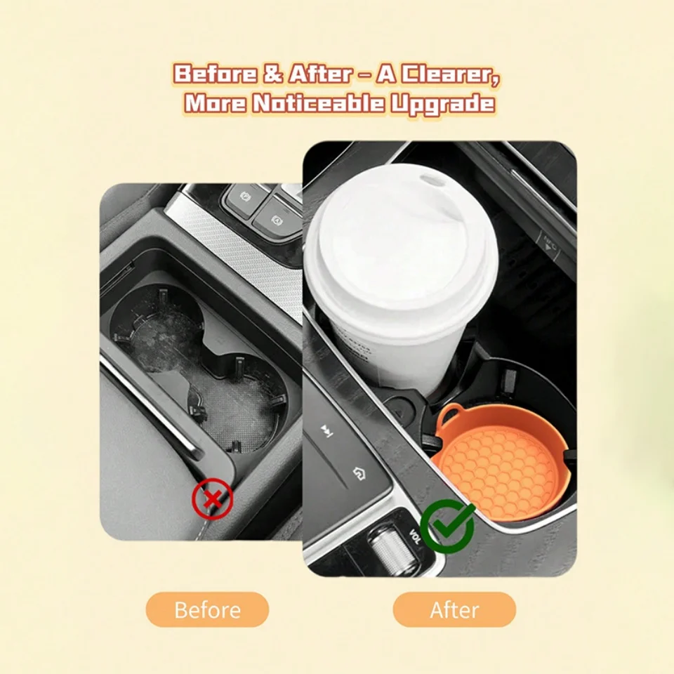 2 Peças de Porta-Copos de Silicone para Carro - Design Antiderrapante e Resistente ao Calor, Durável, Ecológico, à Prova de Derramamento, Compatível com a Maioria dos Porta-Copos