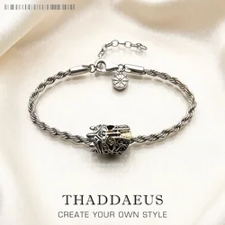 Skull Knight Karma Wheel Wire Chain Bracelet For Women Men 925 Sterling Silver Summer Brand New Party Gifts
