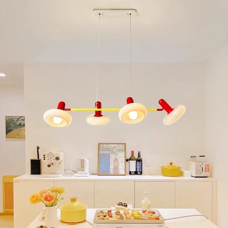 

Pendant light, modern minimalist cream style tea room light, dining table bar bar long strip, dining room lamp