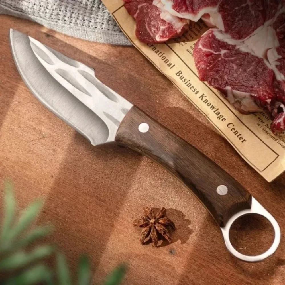 8.3-inch sharp boning knife Stainless Steel Utility Knife Butcher Boning Barbecue Knife Steak Knife with Wood Handle Cooking Too