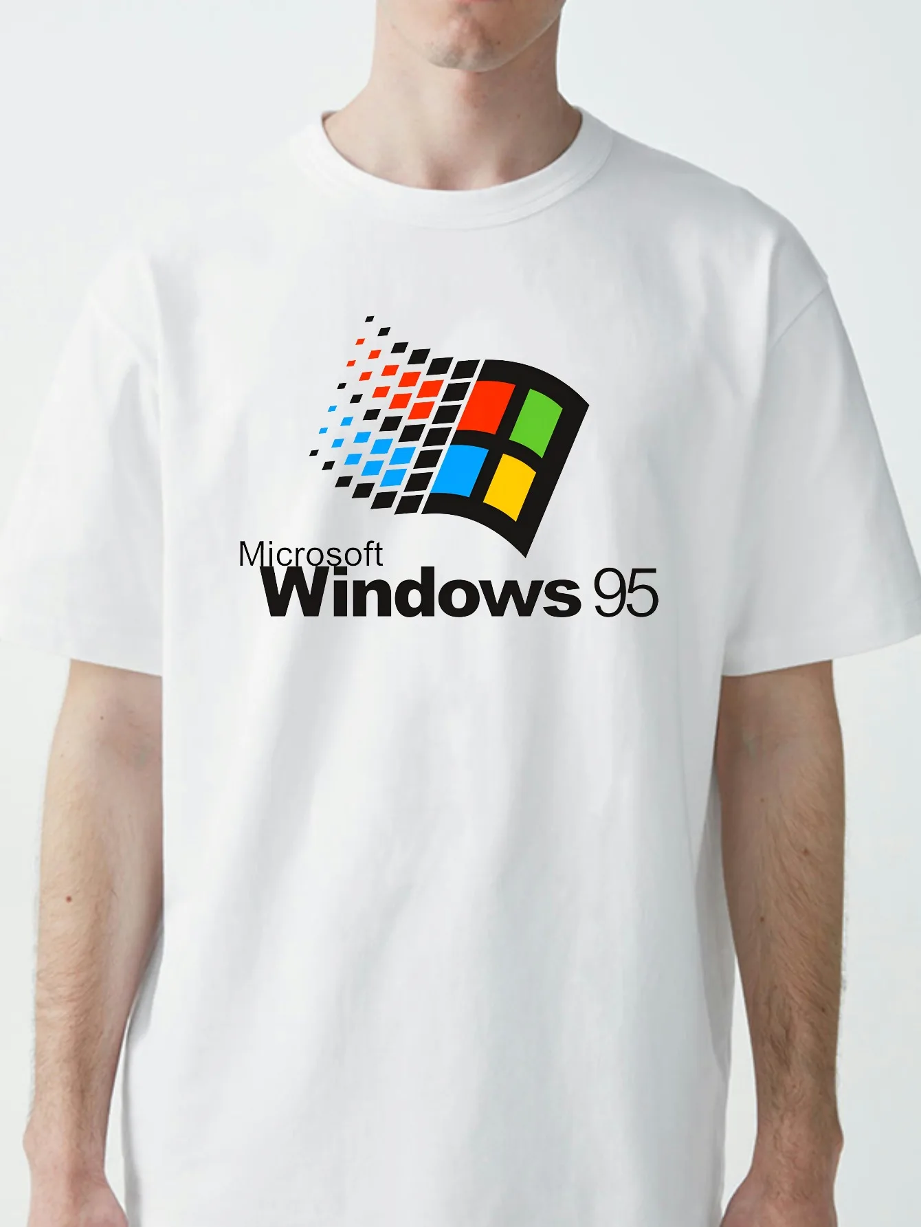 

Windows 95 print Graphic T-Shirt Summer Cotton Casual Stylish Street Short Sleeve tshirt Vintage Streetwear Breathable Loose tee