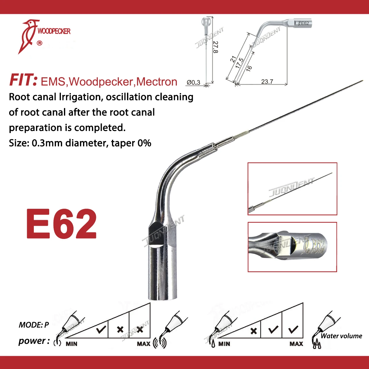 Originele Specht Tandheelkundige Ultrasone Scaler Tips Wortelkanaalirrigatie E60/E62 Fit EMS UDS Scaler Handstuk