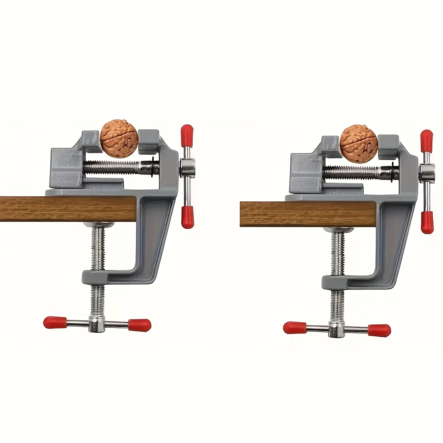 1-piece Industrial Mini Bench Vise Set: Heavy-duty metal construction, durable and stable, 360° rotation, compact bench clamp