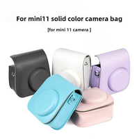 For Instax Mini 11 Camera Case PU Leather Soft Silicone Cover Bag for Fujifilm  Film Camera Bag with Shoulder Strap