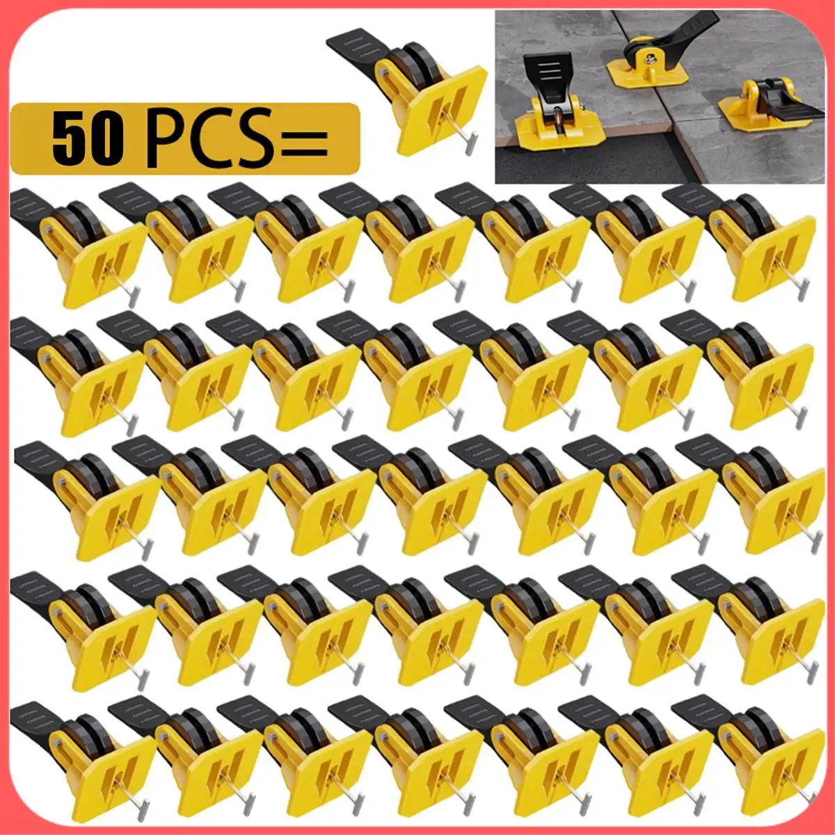 

AA89-50 PCS Tile Leveling System Construction Tool Parts For Tile Laying And Leveling Manual Tile Leveling Tools Set