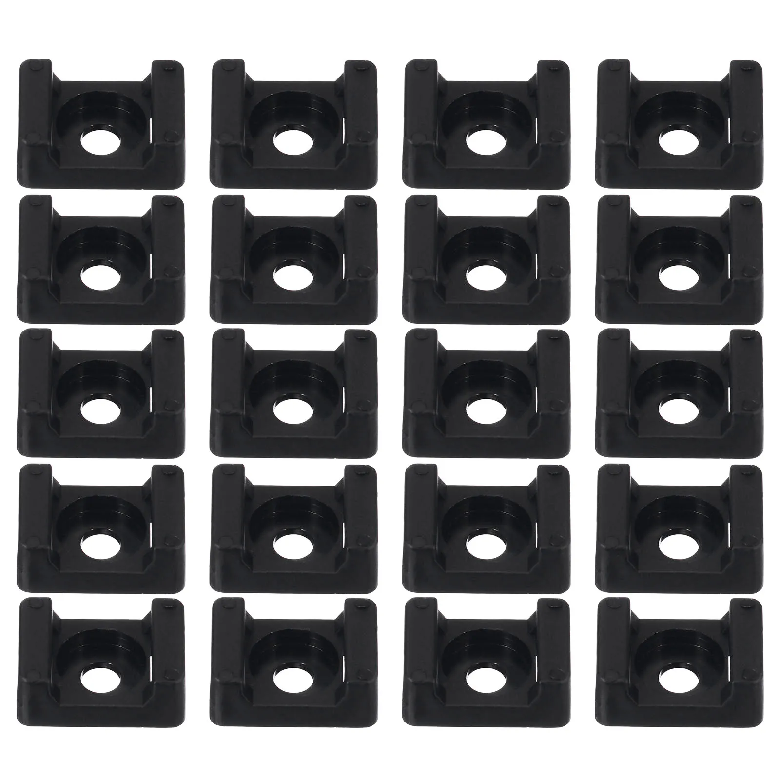 

120pcs Wire Holder Cable Tie Mount Saddle Shaped Nylon Base for Cords Management Clips Black Screw Fix Seat Durable