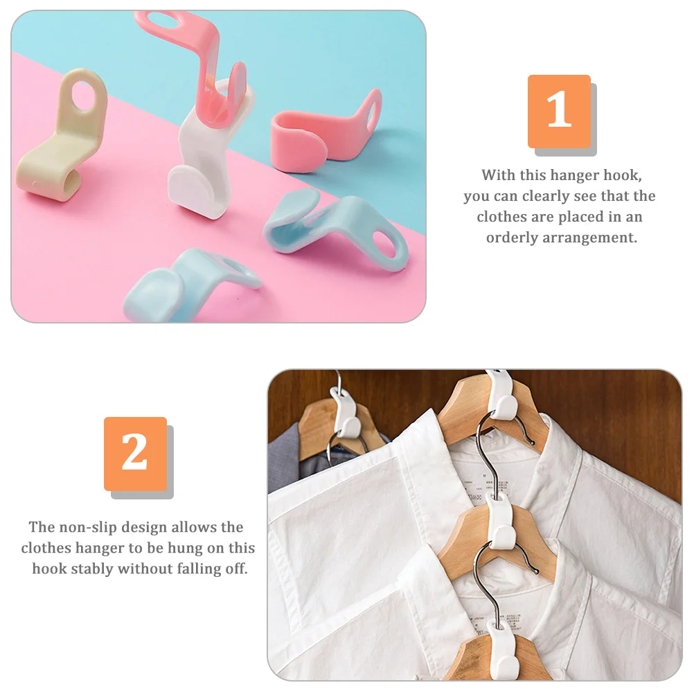 

20Pcs Multifunctional Non- Clothes Hanger Connectors Closet Hooks Cascading Connection Hooks for Coat Storage