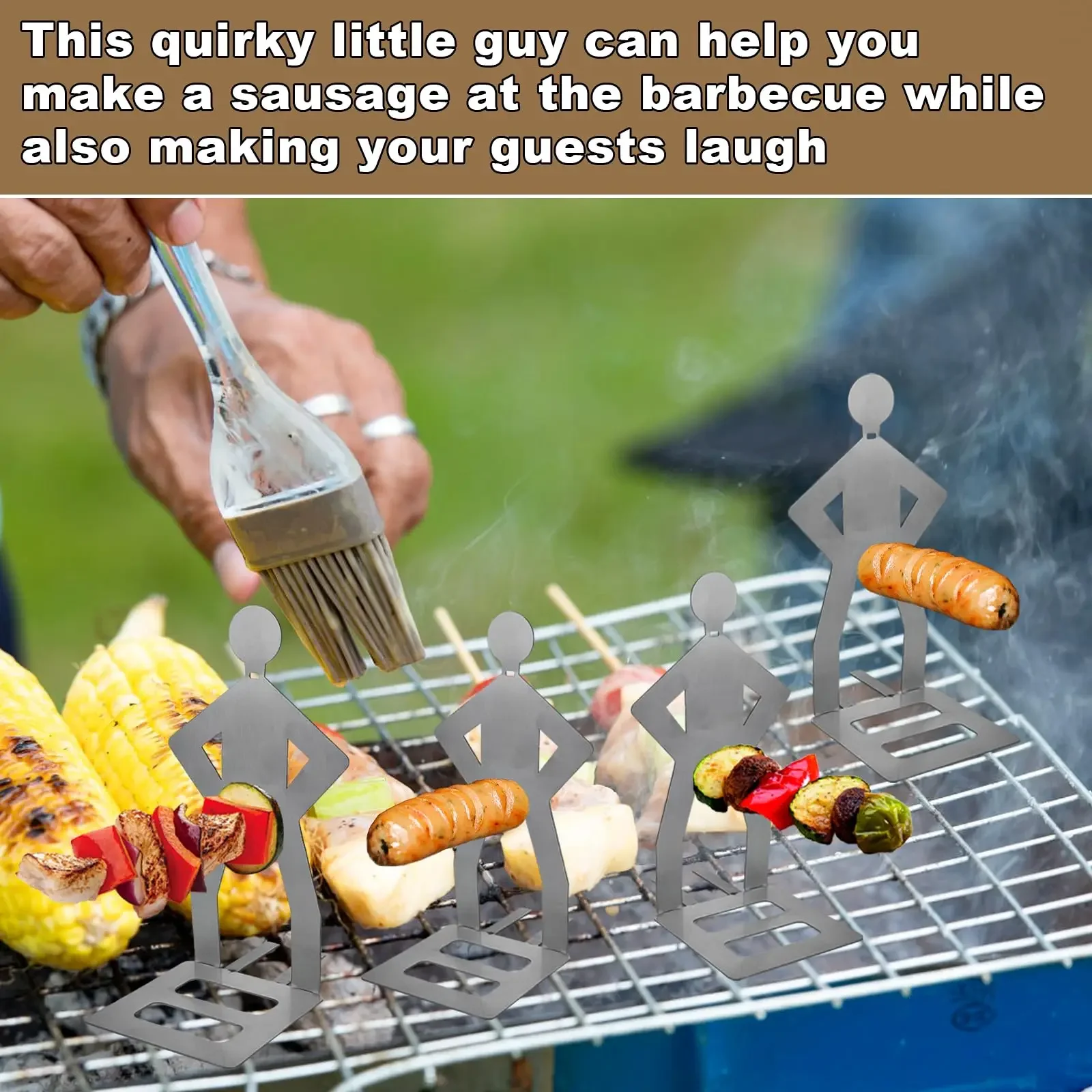 1/5 قطعة مضحك السجق رف شواء الدائمة رجل المواقد سلة الرياح رف شواء شوكة للتخييم في الهواء الطلق نزهة المطبخ شواء اكسسوارات