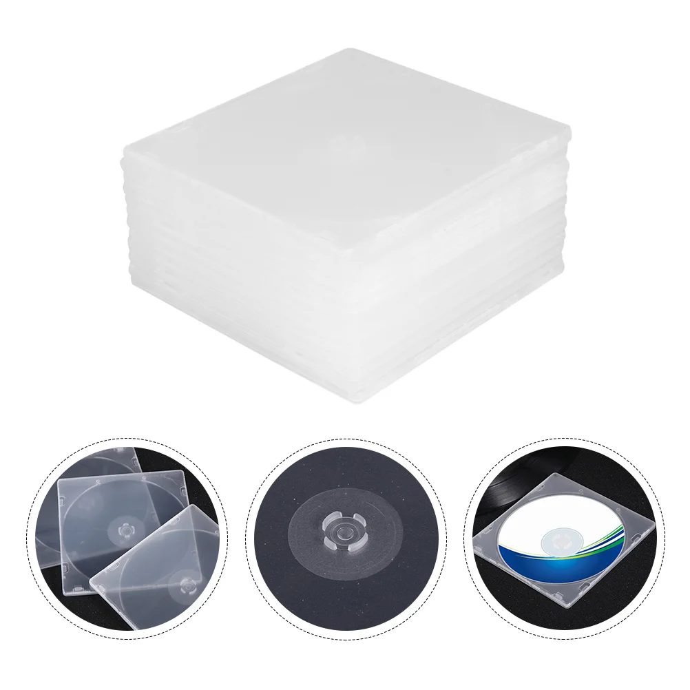 

25 Pcs Ultrathin DVD Case Transparent CD Package Portable CD Storage Box for Home Cinema CD box CD storage holder