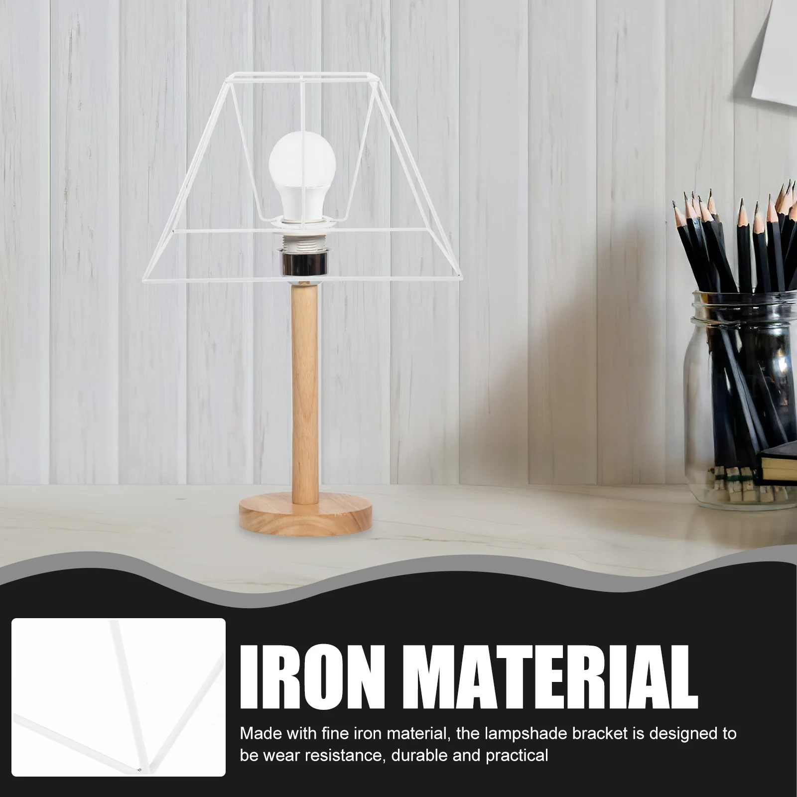 

Wire Metal Lampshade Bracket Durable DIY Lamp Shade Frame for Desk Light Table Lamp Shade Holder DIY Lampshade Frame