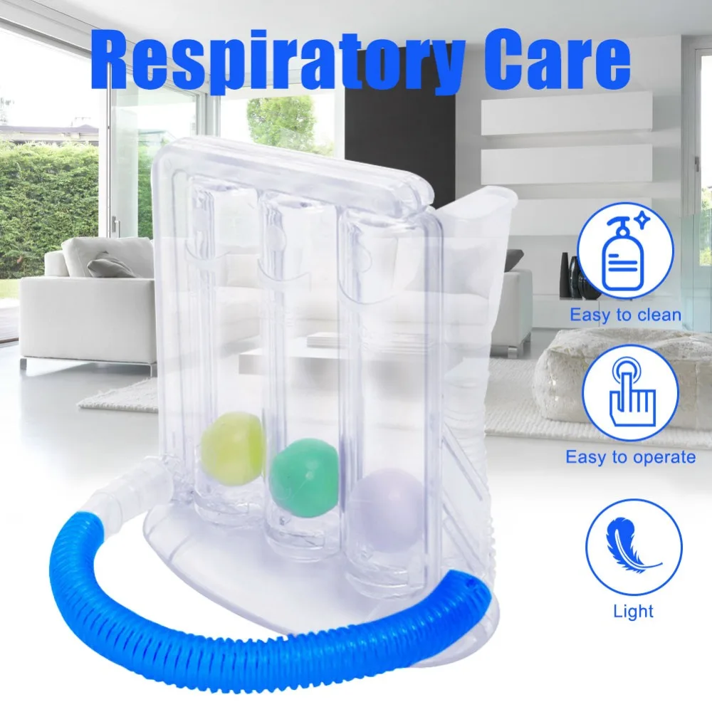 Home Three Ball Vital Capacity Breathing Trainer Incentive Spirometer Lung Inhalation Exerciser Rehabilitation Training Device