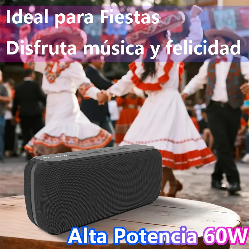 XDOBO Speaker Wireless 60W Power Subwoofer X8II Deep Bass EQ Modes Home Office Outdoor Riding Camping Party Music Player