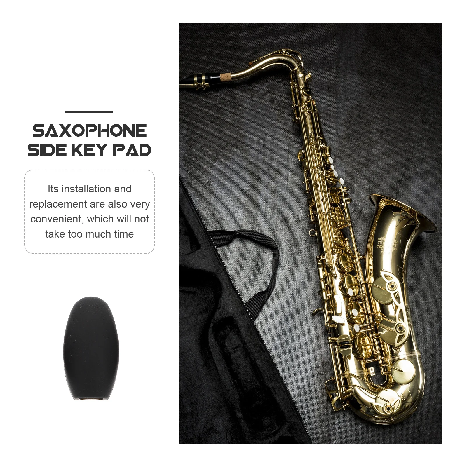 

3pcs Saxophone Side Key Pads Black Rubber Material Durable Protective Cover For Saxophone Accessory Instrument Supply Music Tool