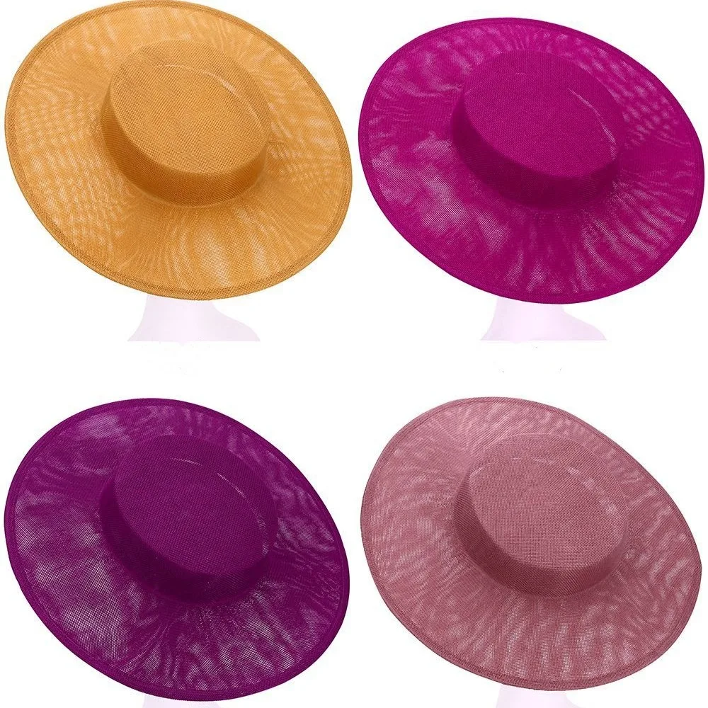 Elegant DIY Hat Fascinator Base Headwear Plain Color Hat Base Multiple Colors Big Top Hats Wedding
