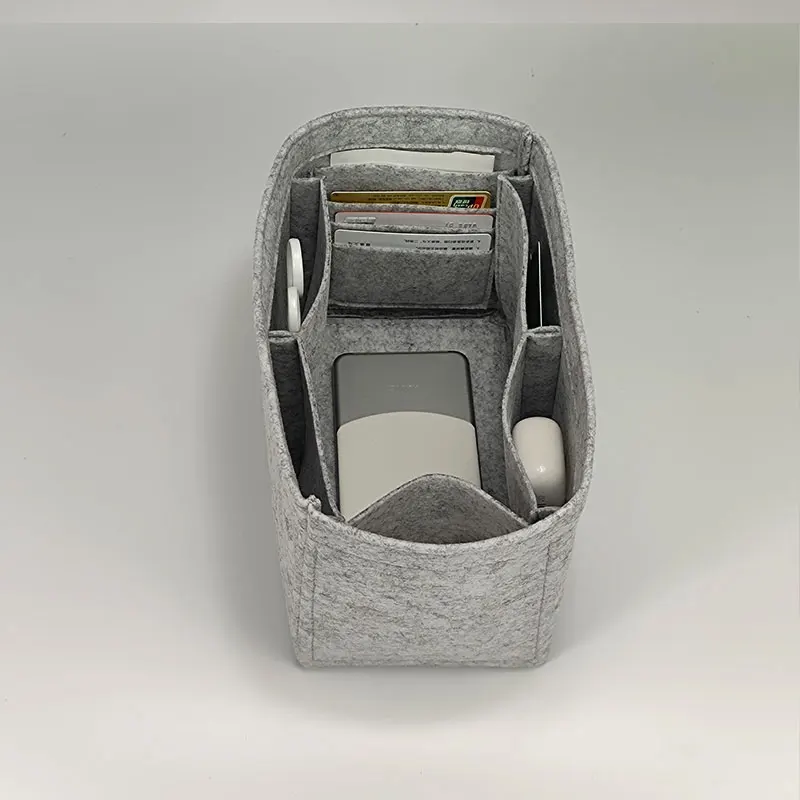 Felt Inner Liner Insert Organizer For Marc Jacobs The Tote Bag Anti-Collapse Bag Support With Credit Card Holder Inner Purse