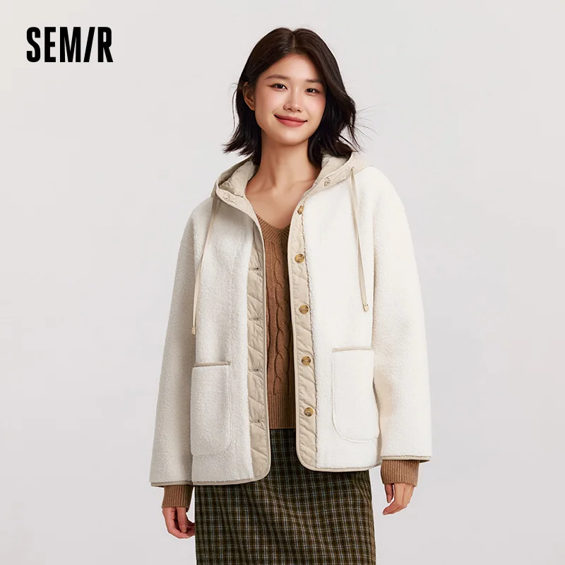 

Женская куртка Semir из флиса, хлопка, зима 2025 года, новое утолщенное теплое пальто
