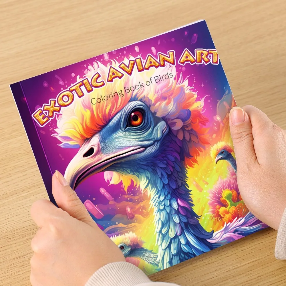 High Appearance Animal Coloring Book Ostrich Crocodile Cat Patterns Works With Markers Watercolor Pens And Oil Pastels