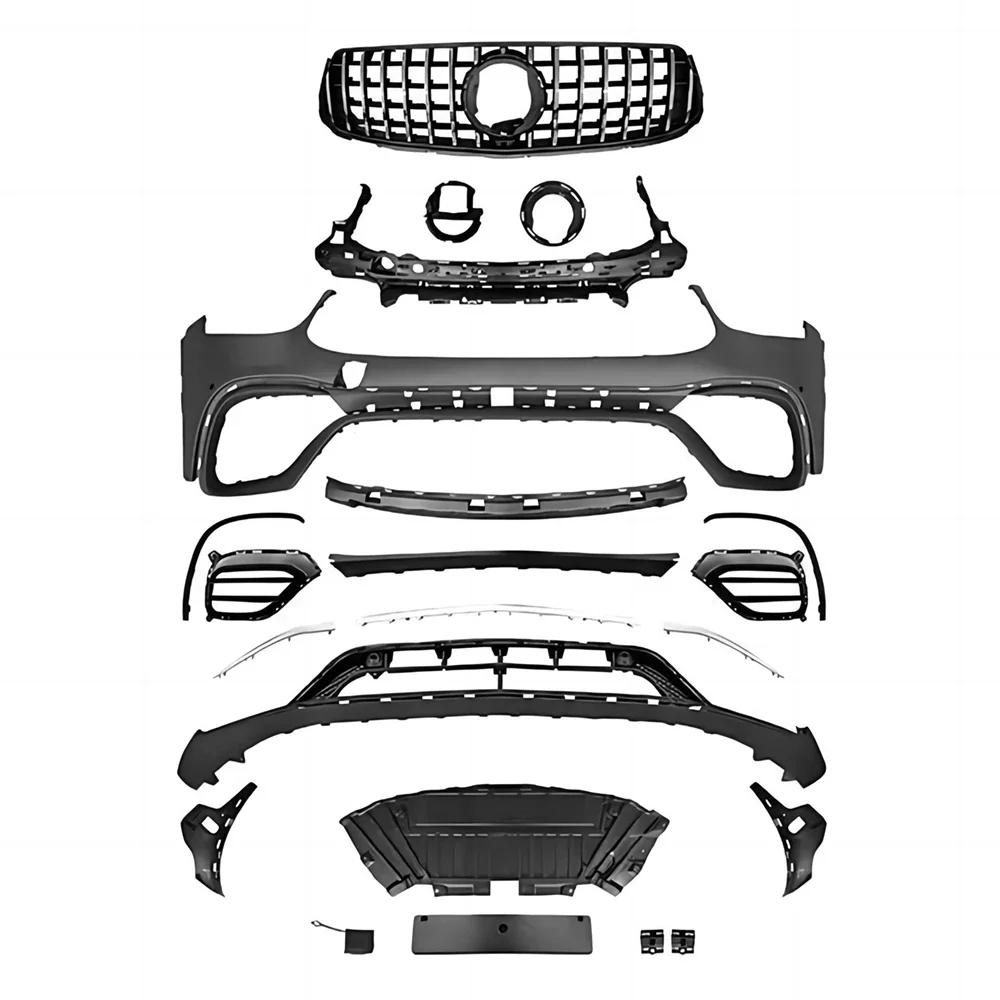 Full Body Kit For Benz GLC Class X253 GLC200 GLC250 GLC300 AMG Line 20-22 Upgrade to GLC63S Style Front Bumper Rear Lip Diffuser