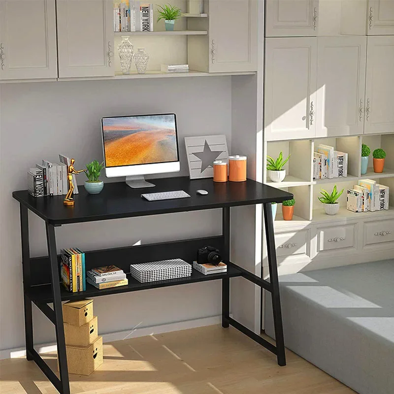 

- Домашний деревянный стоячий компьютерный стол с полкой для хранения, студенческий компьютерный книжный стол