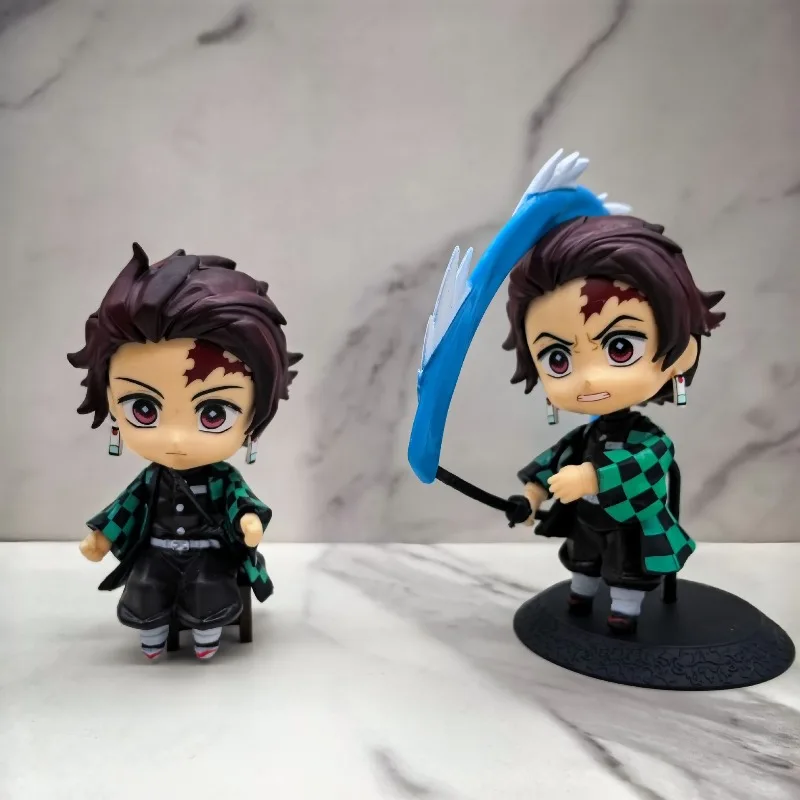 6.5-9.5cm Demon Sayaer Blind Box Figre Nezuko Tanjiro Zenitsu Inosuke Kyoujuro Shinobu Giyuu Qposket Model en Y Kids Xmas Gift