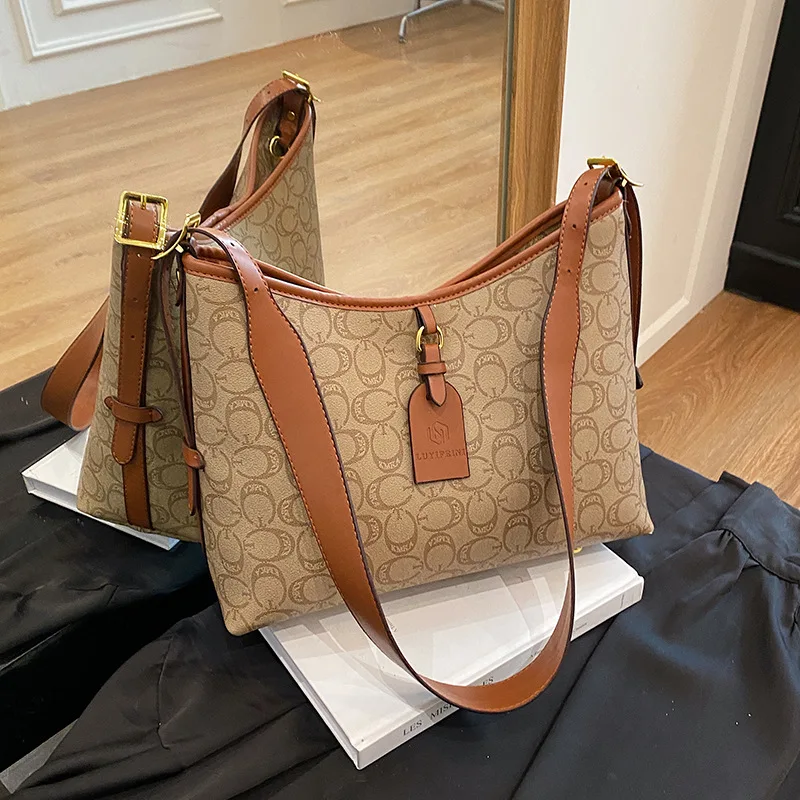 

2025 Vintage Tote Bag Adjustable Strap, Large Capacity Underarm Purse Crossbody Shoulder Bag for Women