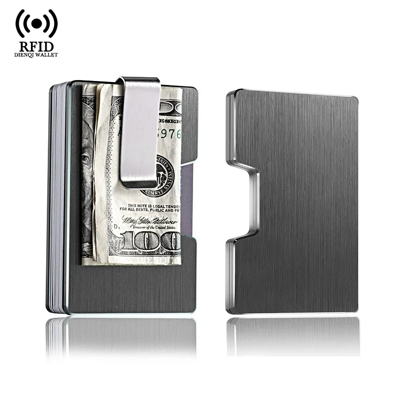 

RFID-держатель для кредитных карт, чехол для карт, кошельки из углеродного волокна, мини-тонкие держатели для удостоверений личности, мужской и женский минималистичный кошелек, металлический чехол для карт, подарок
