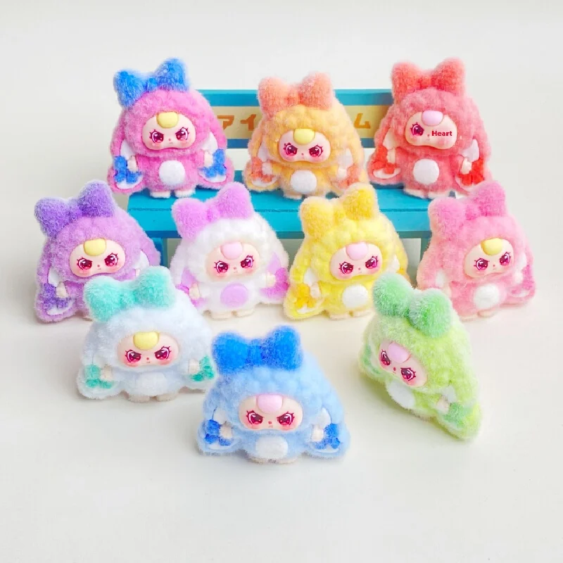 

3d флокированная фигурка кролика, смоляная мультяшная статуя животного, милый длинноухий кролик, декор для полки стола, каваи, коллекционные детские игрушки