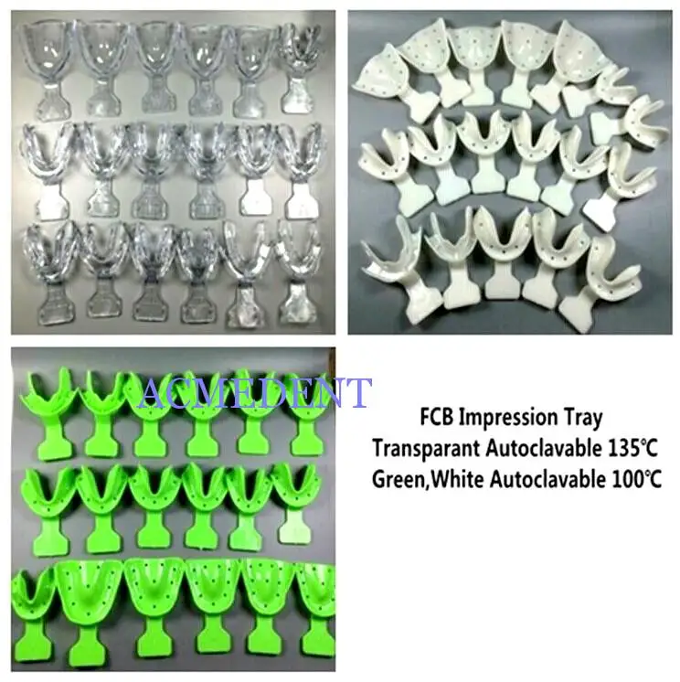 

18Pcs Dental FCB Impression Trays Frame Cut Back Edentulous Jaw 135 Clear